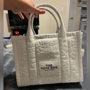 Marc Jacobs Ivory Croc Embossed tote bag Small